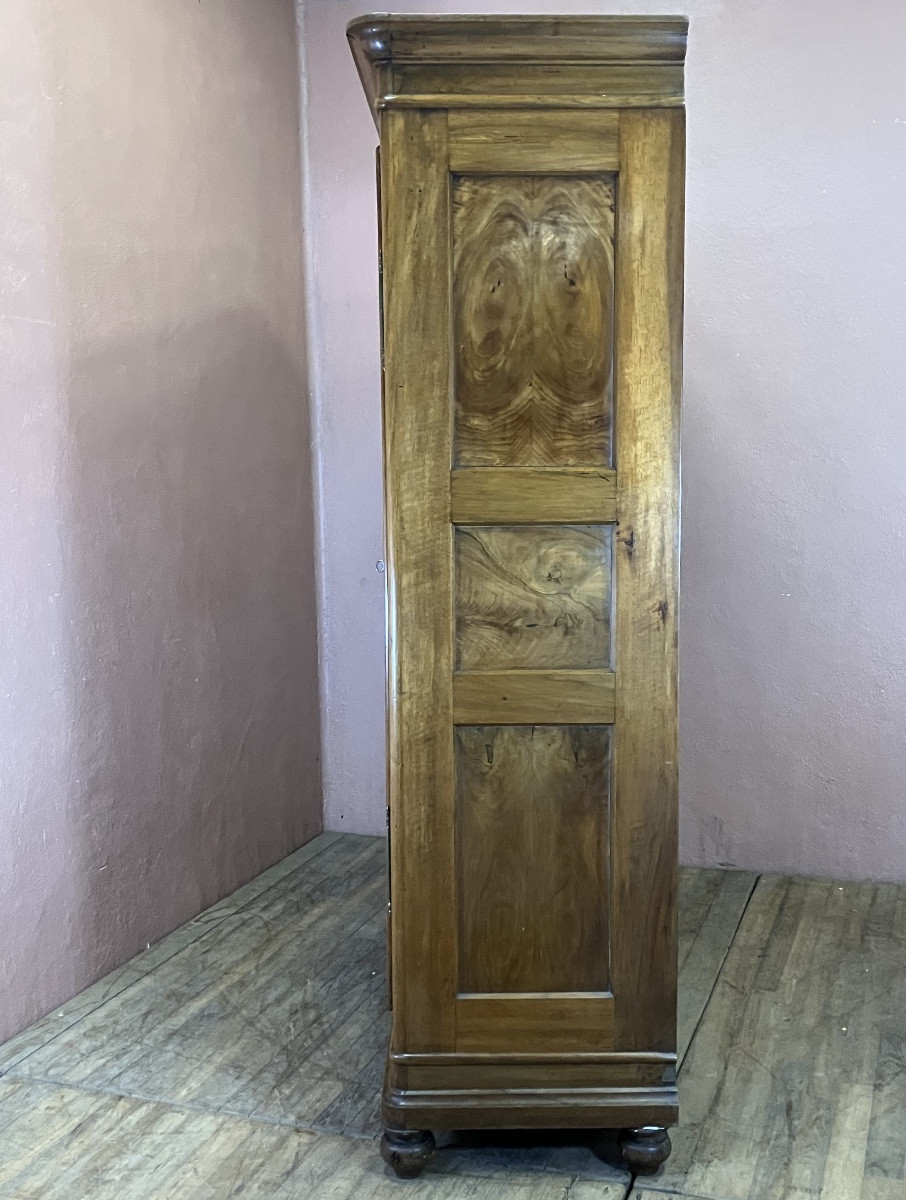 Alsatian Walnut Wardrobe, 2.10m High, With 12 Panels, 19th Century, Alsatian-style Keyed Assembly-photo-8