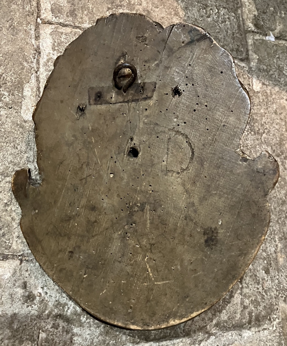 Tête de limonaire en bois polychrome Ornement art forain -photo-4