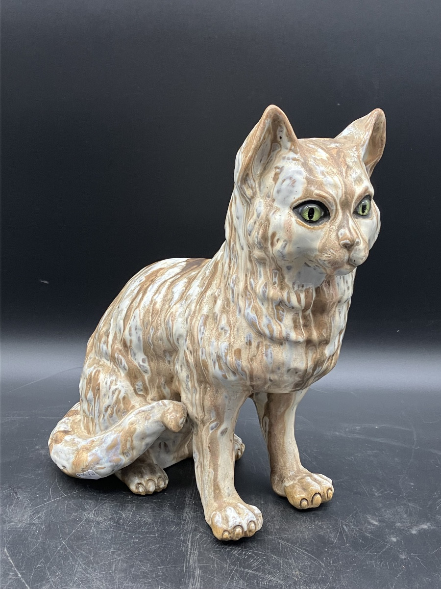 Charles Virion Chat céramique Rambervillers