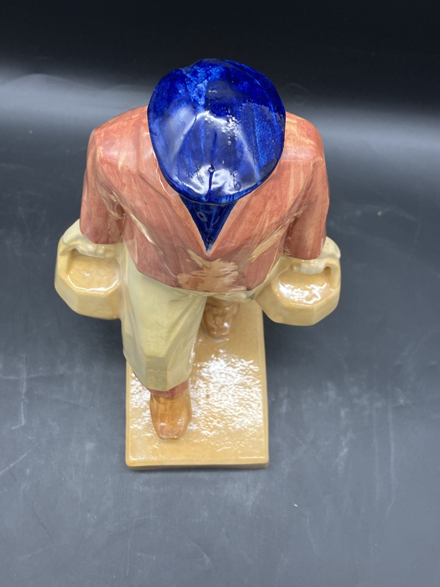 Emile Just Bachelet For Henriot Quimper, Fisherman Of Douarnenez In Earthenware, 1930-photo-1