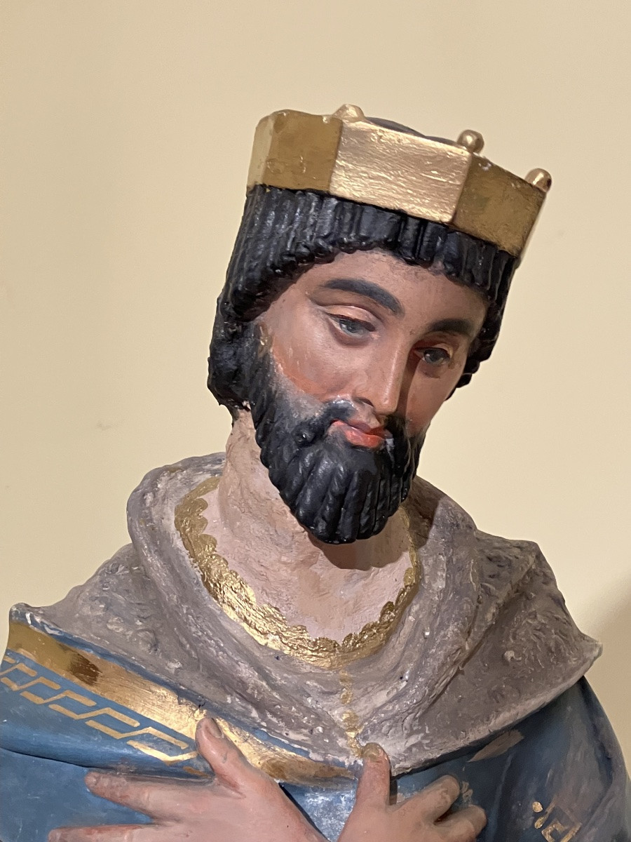 Raffl Paris Large Nativity Figures The Three Wise Men In Polychrome Plaster Santons-photo-2