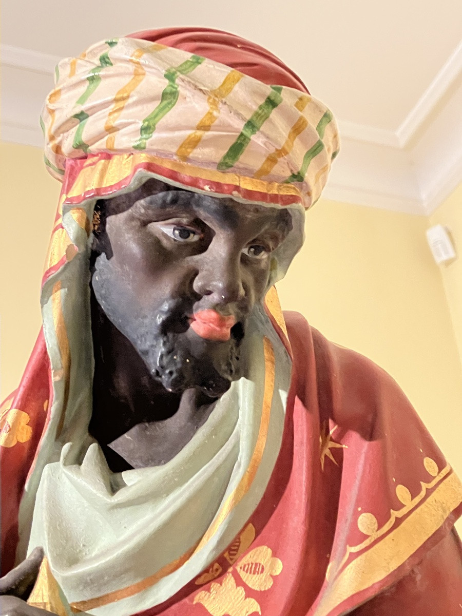 Raffl Paris Large Nativity Figures The Three Wise Men In Polychrome Plaster Santons-photo-3