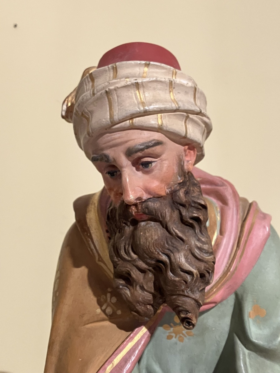 Raffl Paris Large Nativity Figures The Three Wise Men In Polychrome Plaster Santons-photo-4
