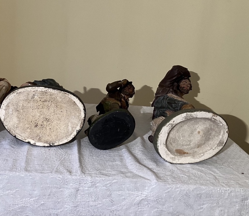 Raffl Paris Grands Personnages de crèche Les bergers  en plâtre polychrome Santons Noël-photo-4