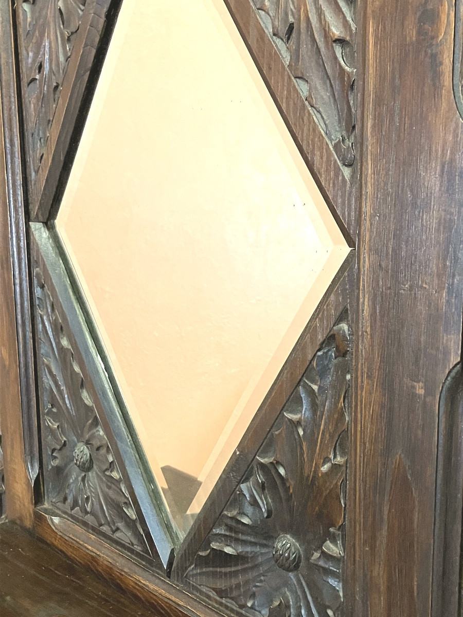 Gothic Style Oak Coat Rack, 19th Century-photo-3