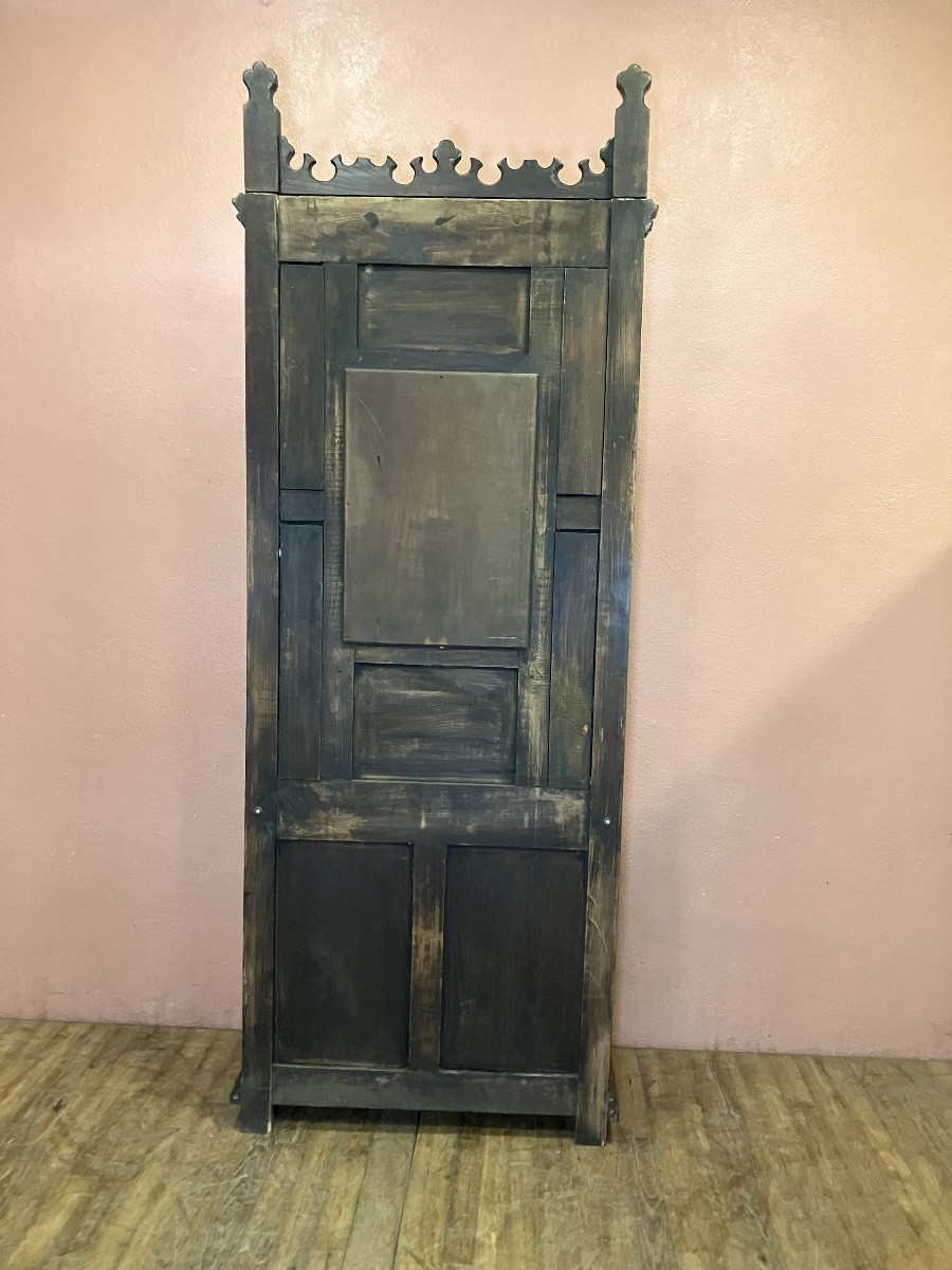 Gothic Style Oak Coat Rack, 19th Century-photo-5