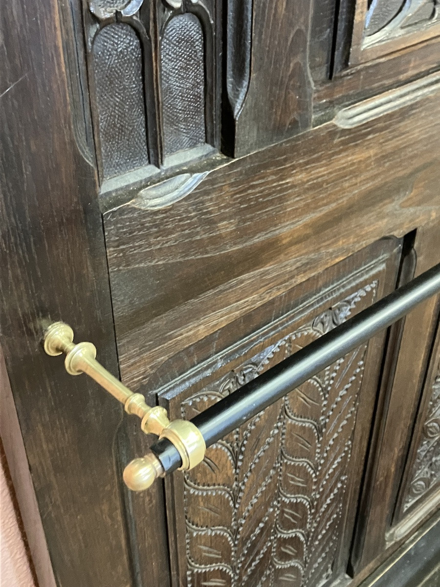 Gothic Style Oak Coat Rack, 19th Century-photo-6