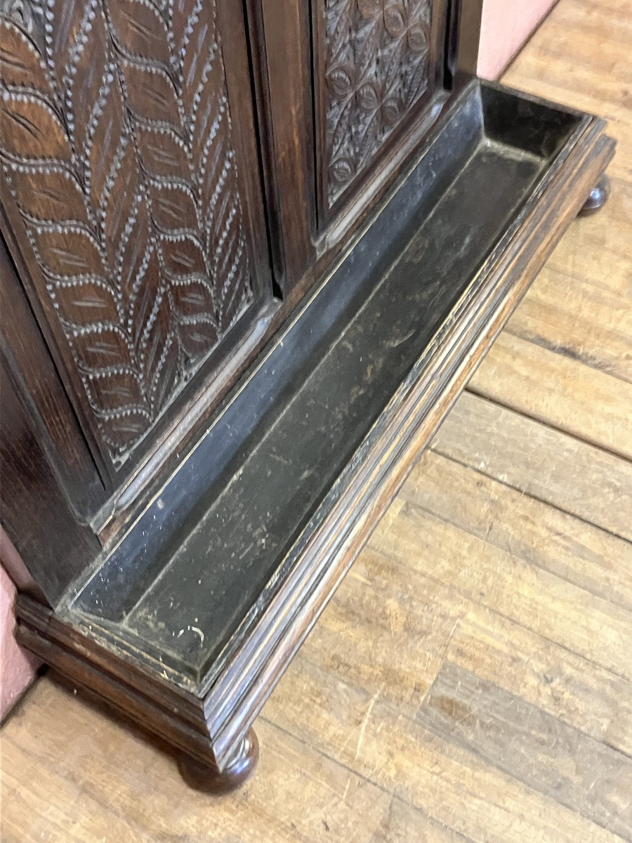 Gothic Style Oak Coat Rack, 19th Century-photo-7