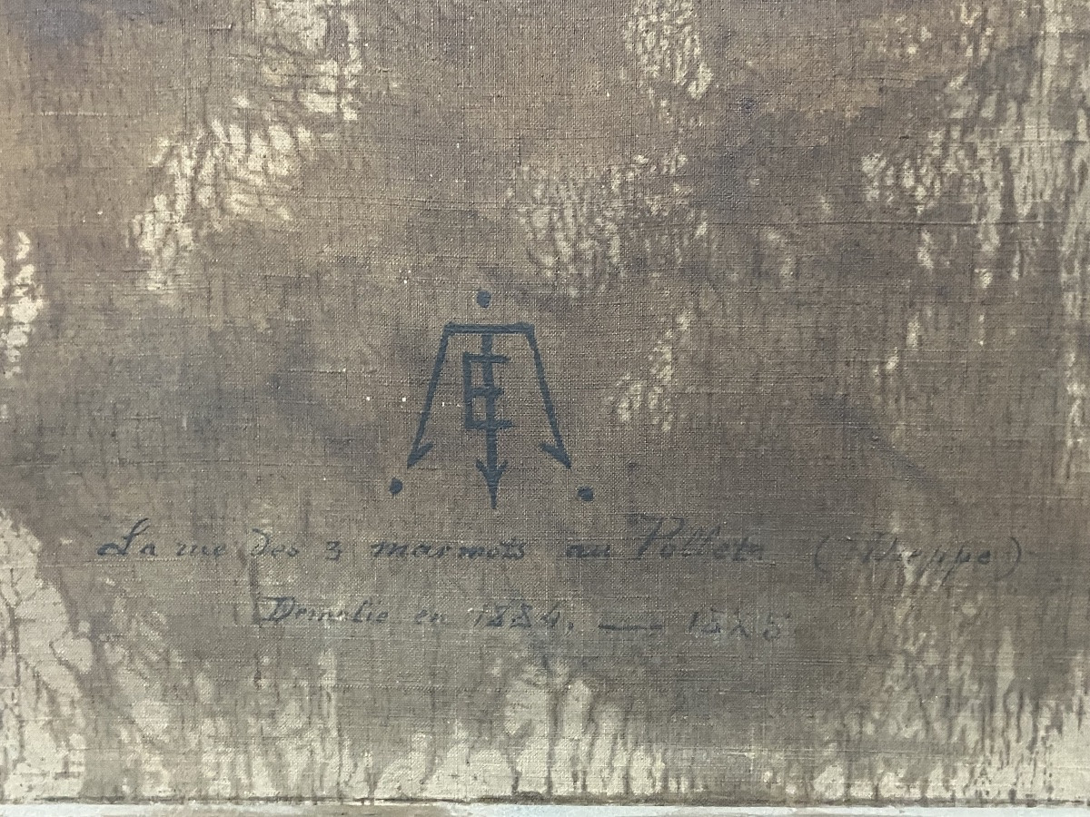 Emile Louis MATHON Dieppe le Pollet Tableau rue des 3 marmots-photo-7