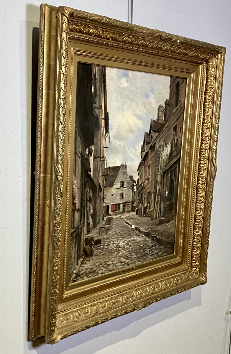 Emile Louis MATHON Dieppe le Pollet Tableau rue des 3 marmots-photo-8