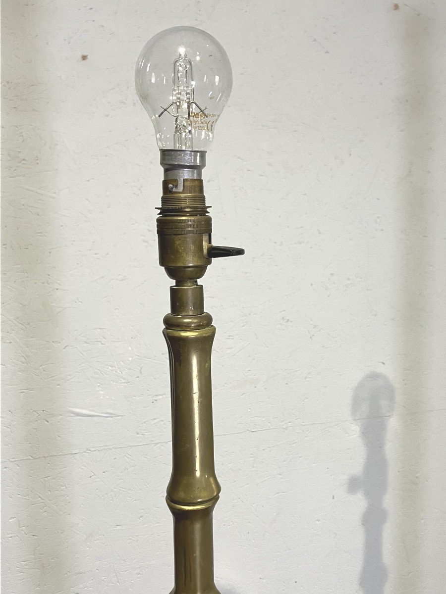 Maison Baguès Pair Of Bamboo Floor Lamps In Gilded Bronze-photo-4