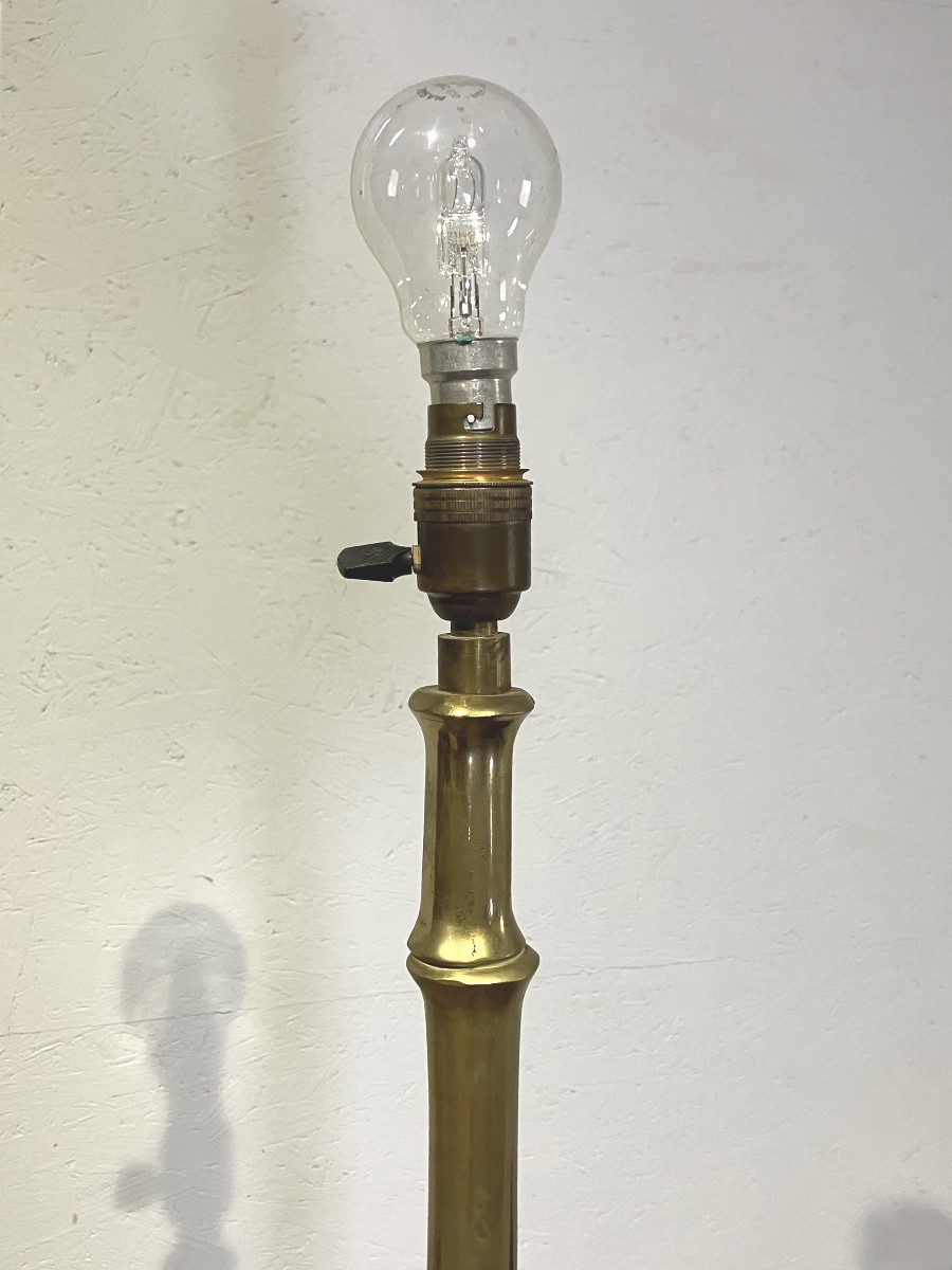 Maison Baguès Pair Of Bamboo Floor Lamps In Gilded Bronze-photo-1