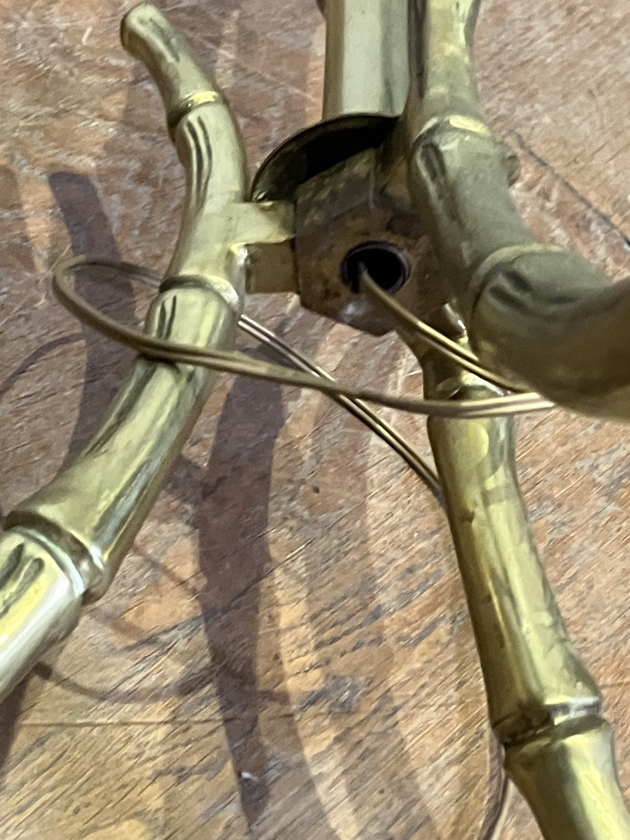 Maison Baguès Pair Of Bamboo Floor Lamps In Gilded Bronze-photo-5