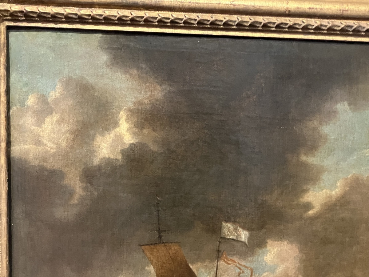 Benaventura Peeters Bateaux au large du port de Rotterdam Marine 17ème-photo-2