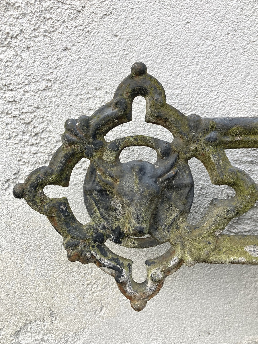 Croix de cimetière en fonte aux 4 évangiles double face 19ème siècle-photo-3