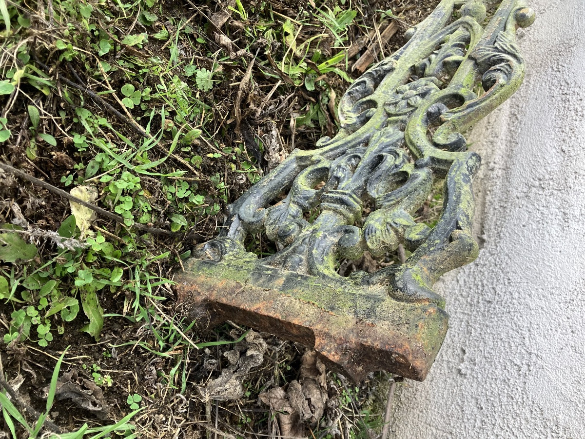 Croix de cimetière en fonte aux 4 évangiles double face 19ème siècle-photo-6