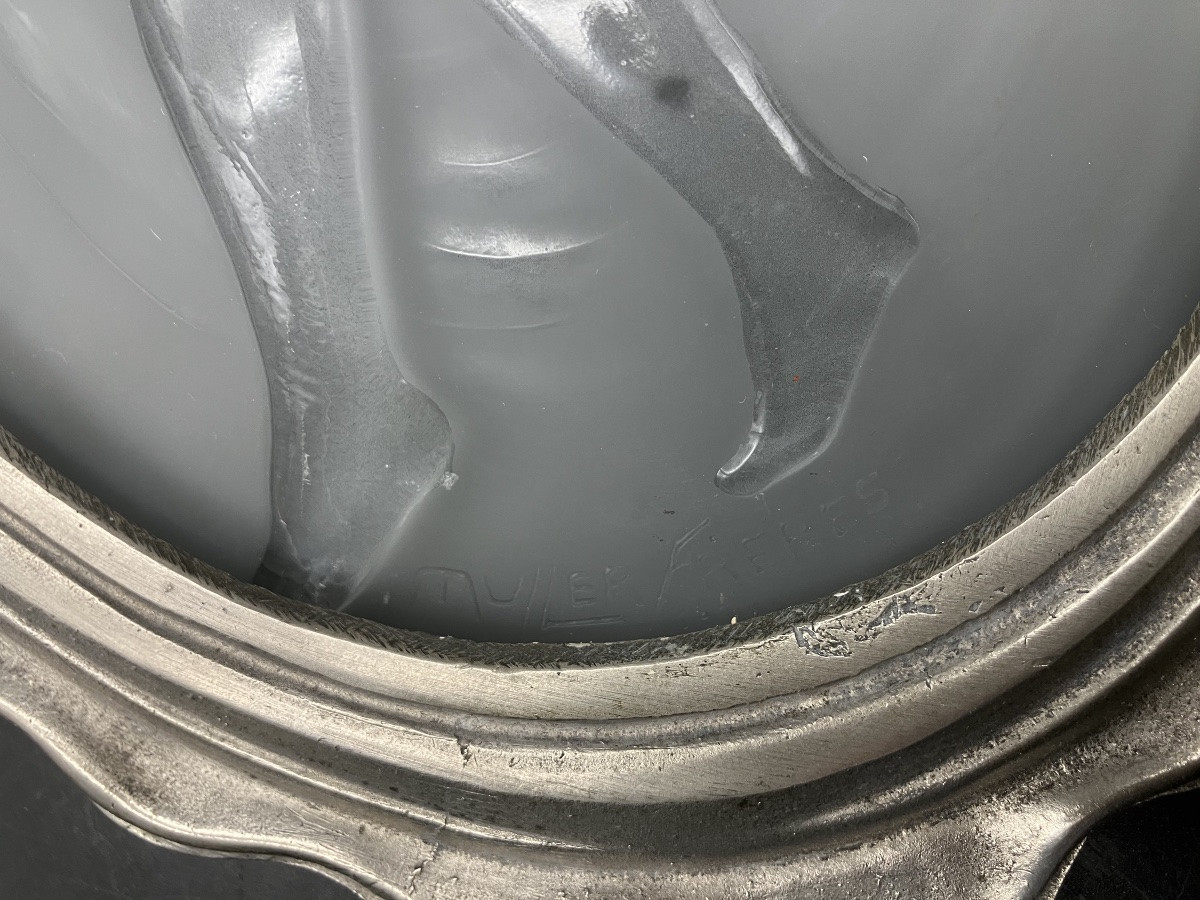 Muller Freres Luneville Applique art déco bronze argenté Verre moulé baigneuse-photo-3