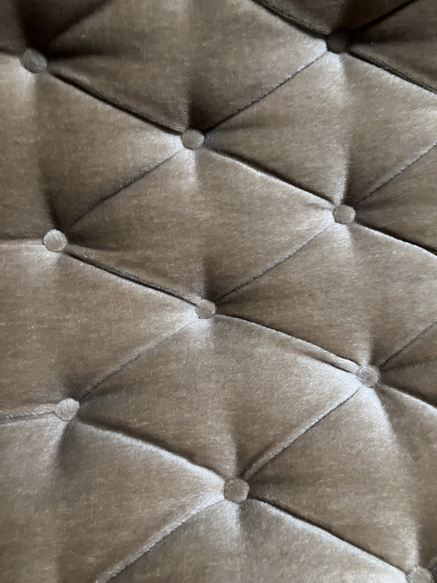 Paire de fauteuils crapaud bergères capitonnées Velours haut dossier Pieds Louis 16 Napoléon 3-photo-2