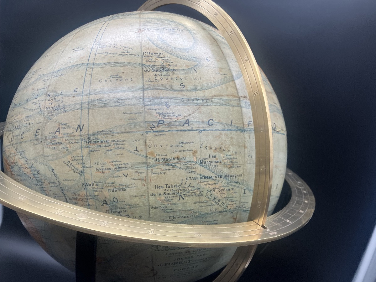 Forest Globe, Cast Iron Base, Early 20th Century-photo-7