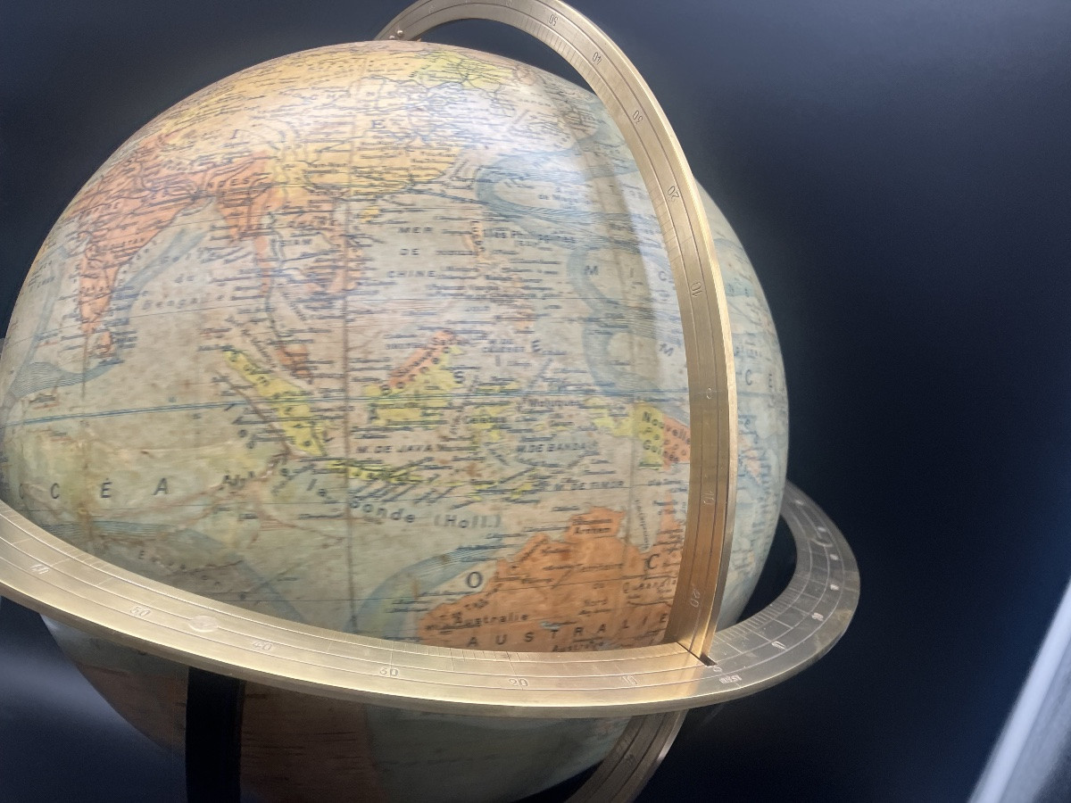 Forest Globe, Cast Iron Base, Early 20th Century-photo-8