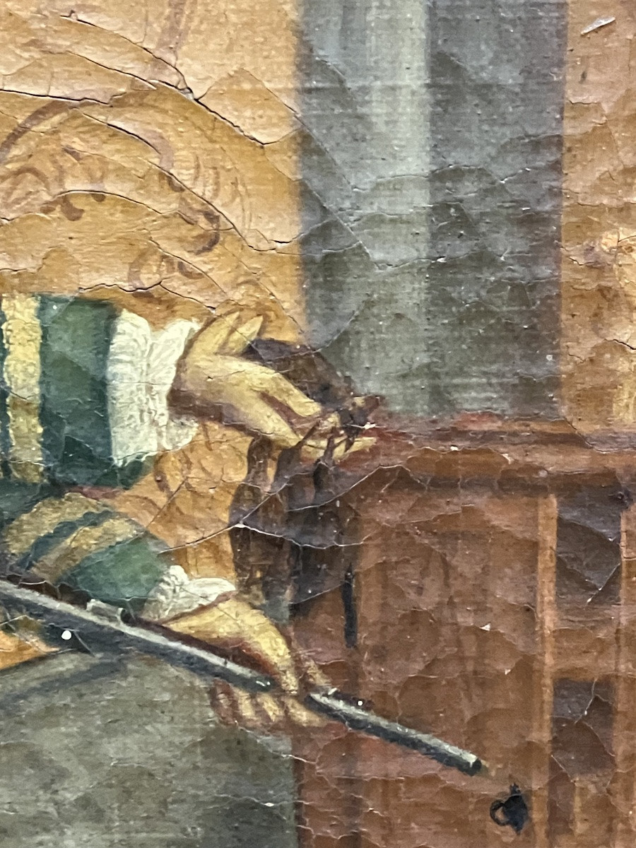 Louis XVI Period Trumeau, 156 X 113 Cm, With Painting Of A Hunting Scene -photo-3