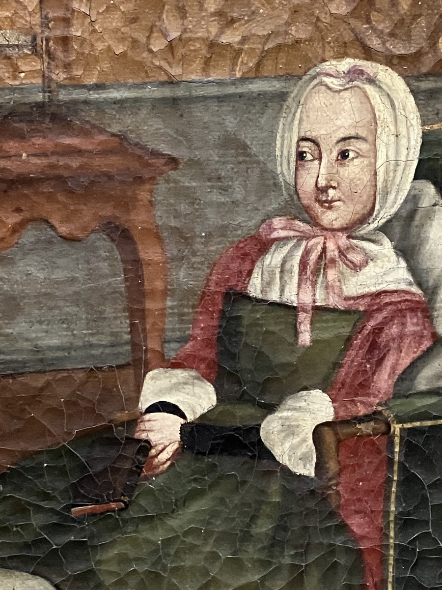 Louis XVI Period Trumeau, 156 X 113 Cm, With Painting Of A Hunting Scene -photo-1