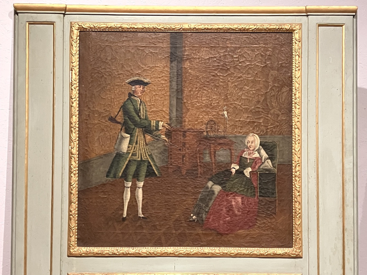 Louis XVI Period Trumeau, 156 X 113 Cm, With Painting Of A Hunting Scene -photo-5