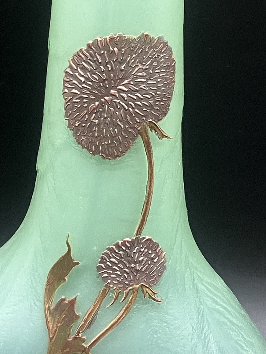 Montjoye Théodore Legras Vase art nouveau aux chardons -photo-2