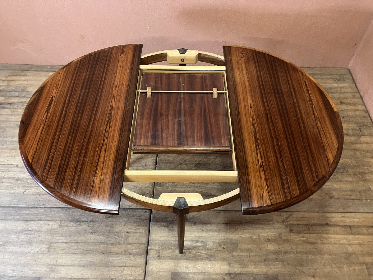 Niels Otto Moller Scandinavian Round Dining Table In Rosewood With Extension, 120cm Diameter-photo-3