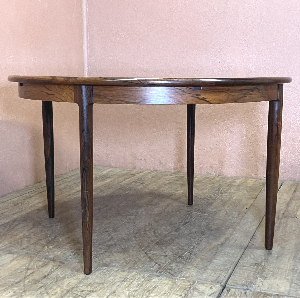 Niels Otto Moller Scandinavian Round Dining Table In Rosewood With Extension, 120cm Diameter-photo-8