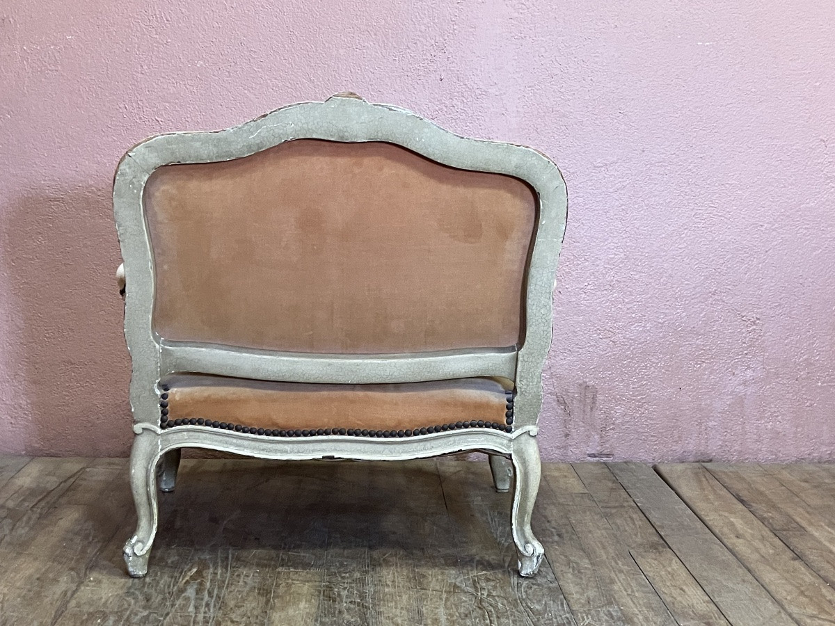 Marquise basse Chauffeuse style Louis XV pour devant de feu ou chien ou chat-photo-4