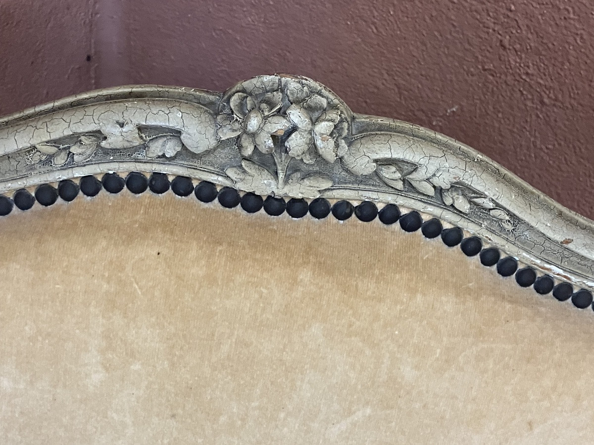 Marquise basse Chauffeuse style Louis XV pour devant de feu ou chien ou chat-photo-2