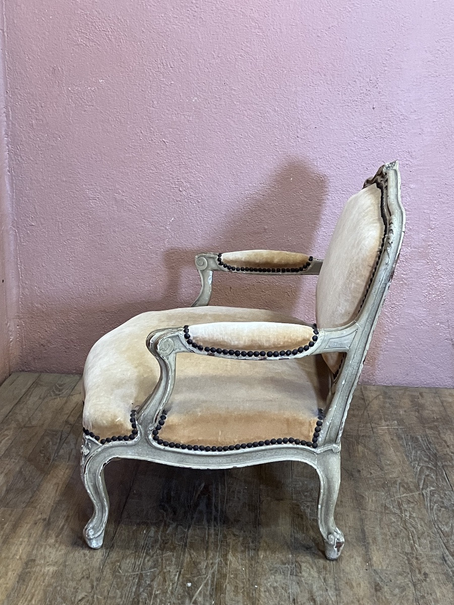 Marquise basse Chauffeuse style Louis XV pour devant de feu ou chien ou chat-photo-4