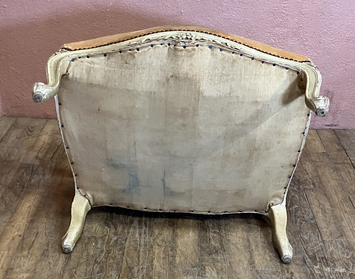 Marquise basse Chauffeuse style Louis XV pour devant de feu ou chien ou chat-photo-6