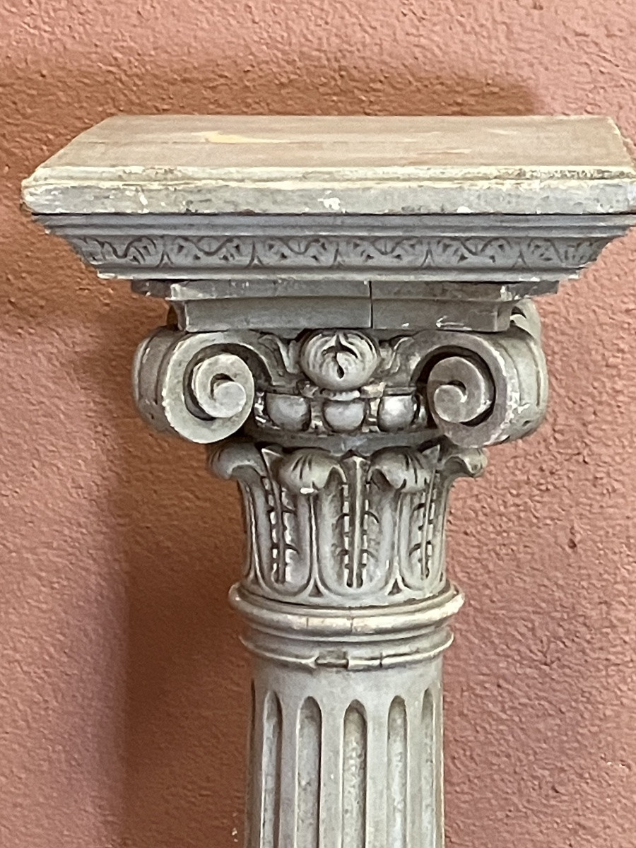 Colonne sellette en bois laqué 19ème siècle Napoléon III -photo-7