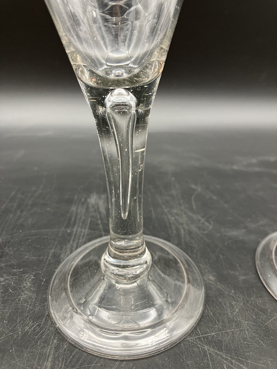 Rare série de 4 verres XVIII ème Hauteur 16 cm-photo-2