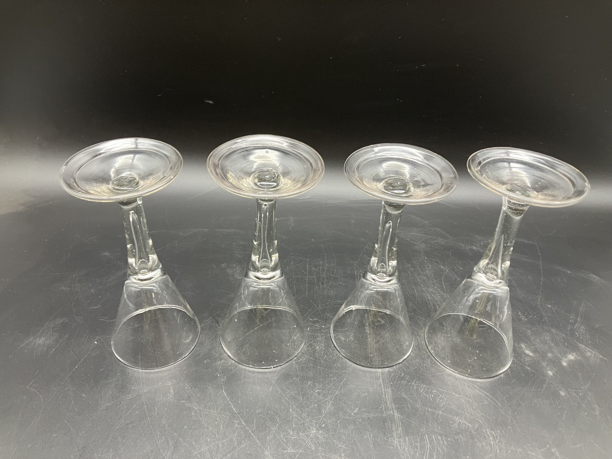 Rare série de 4 verres XVIII ème Hauteur 16 cm-photo-3