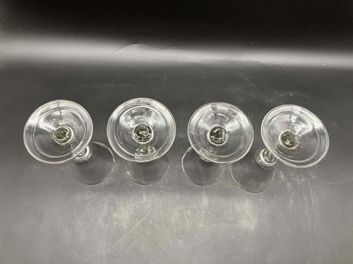 Rare série de 4 verres XVIII ème Hauteur 16 cm-photo-4