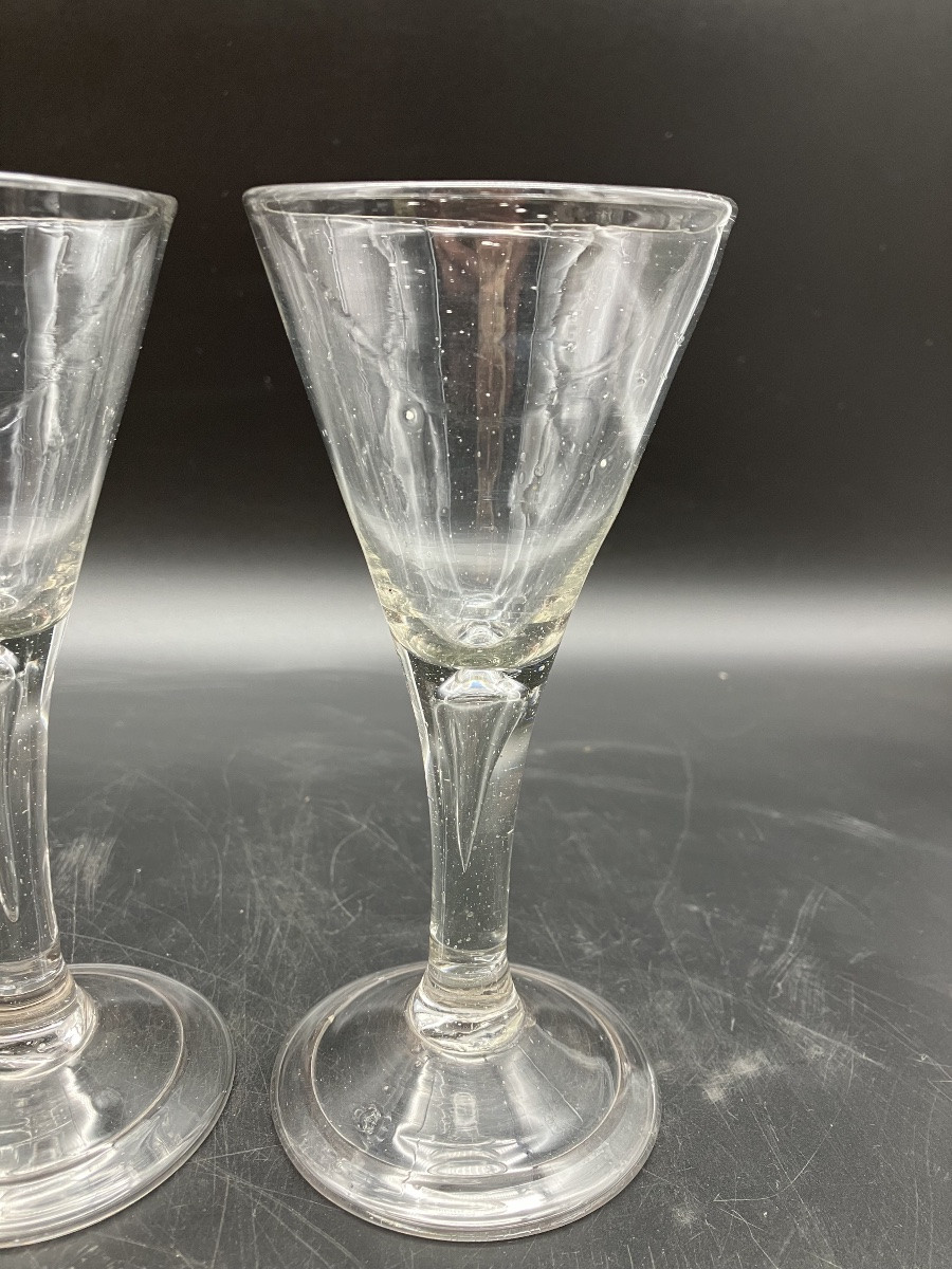 Rare série de 4 verres XVIII ème Hauteur 16 cm-photo-3