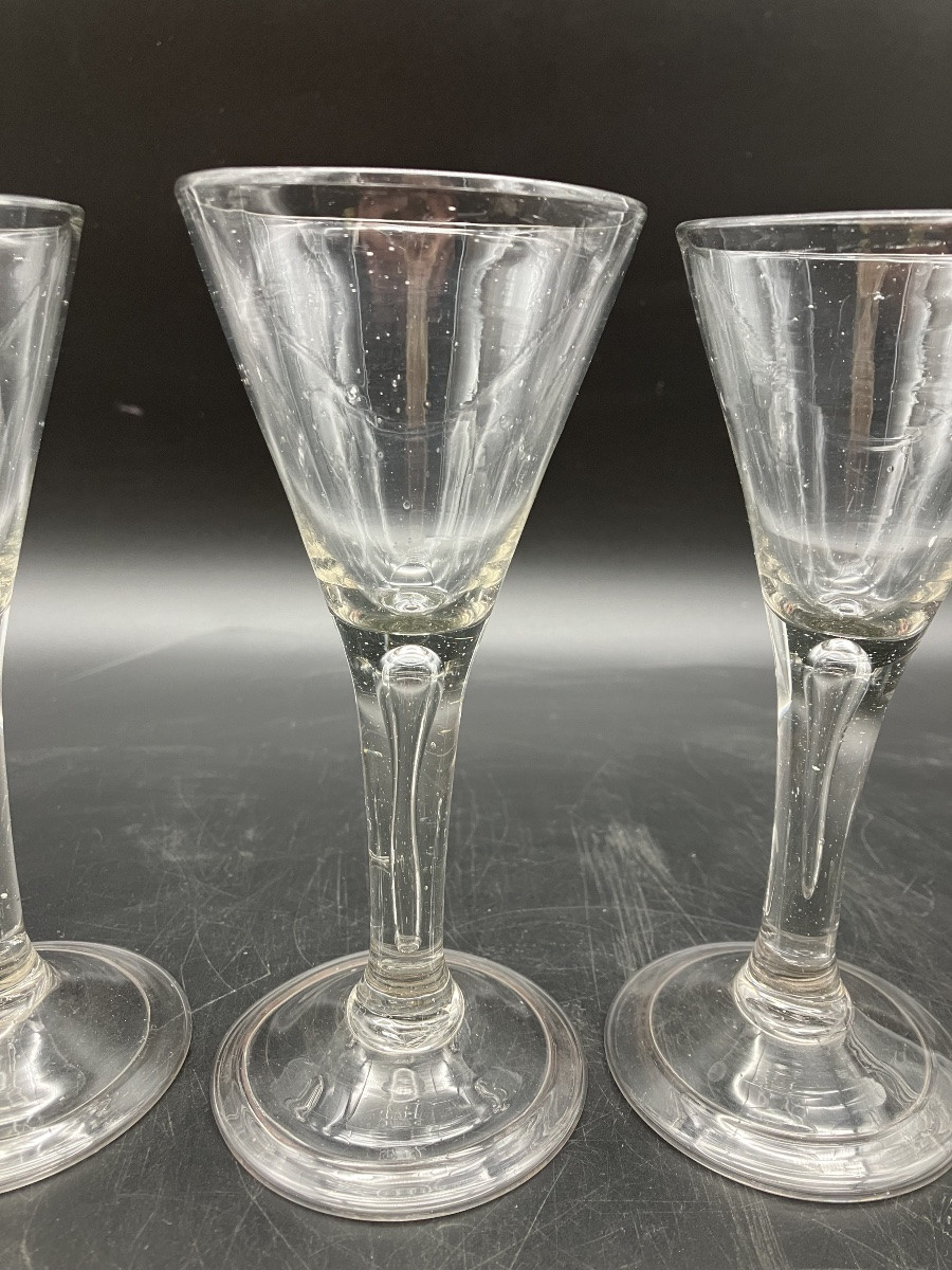 Rare série de 4 verres XVIII ème Hauteur 16 cm-photo-5