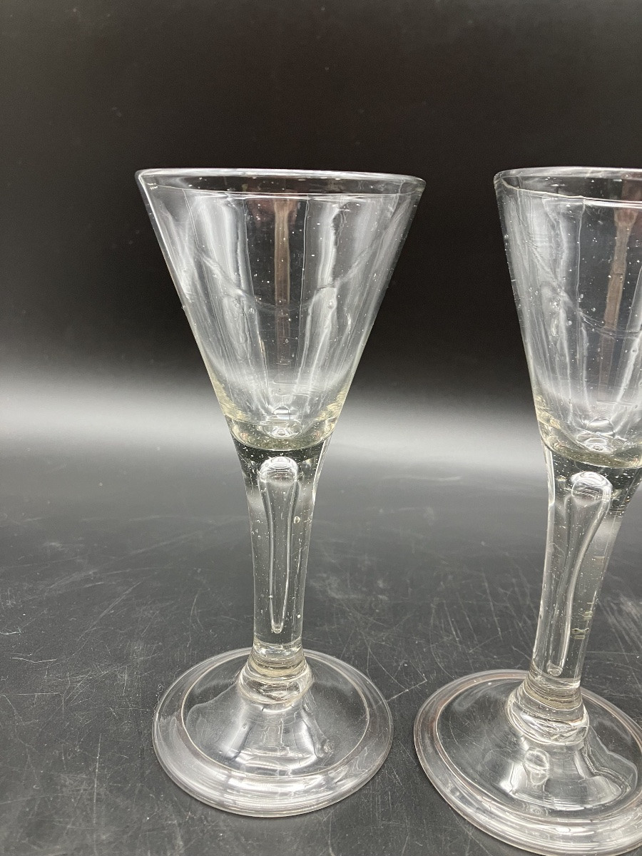Rare série de 4 verres XVIII ème Hauteur 16 cm-photo-6