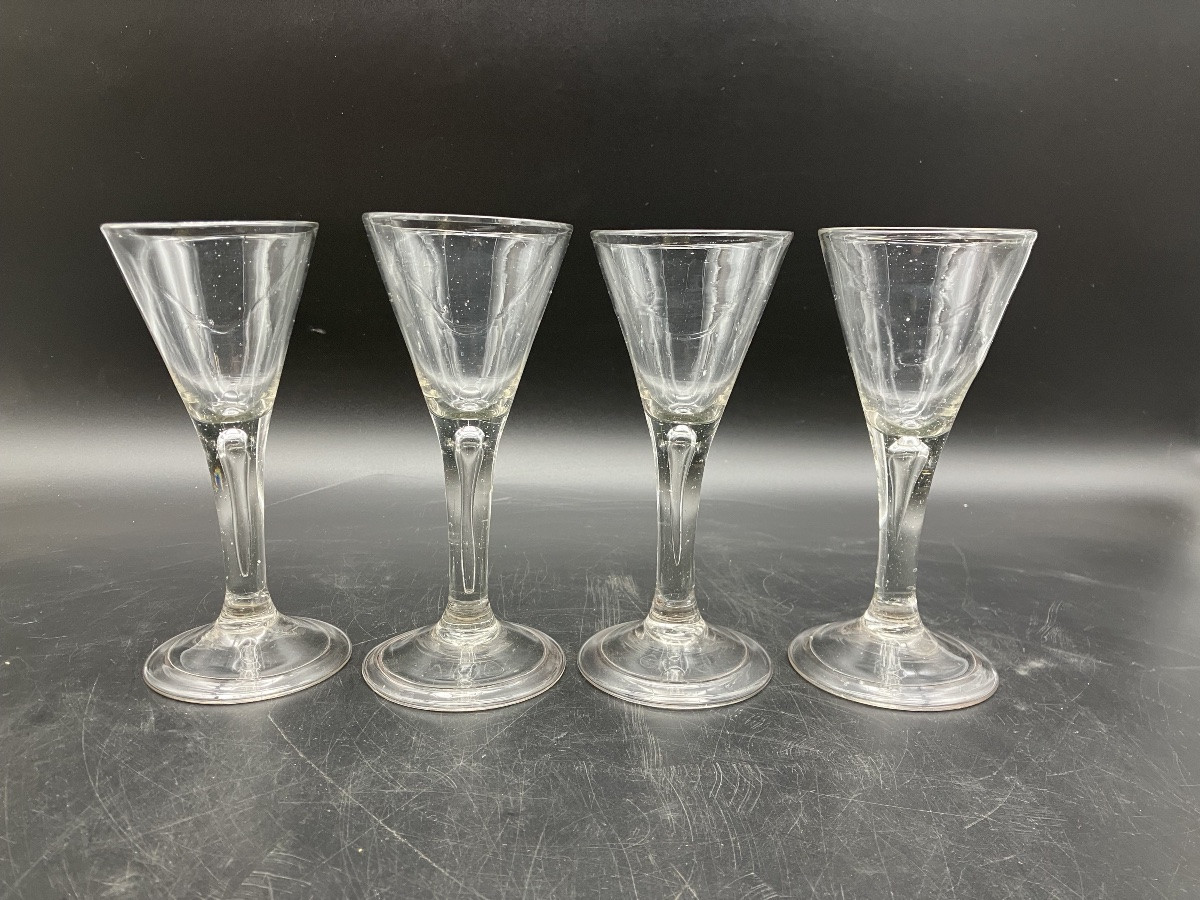 Rare série de 4 verres XVIII ème Hauteur 16 cm-photo-7