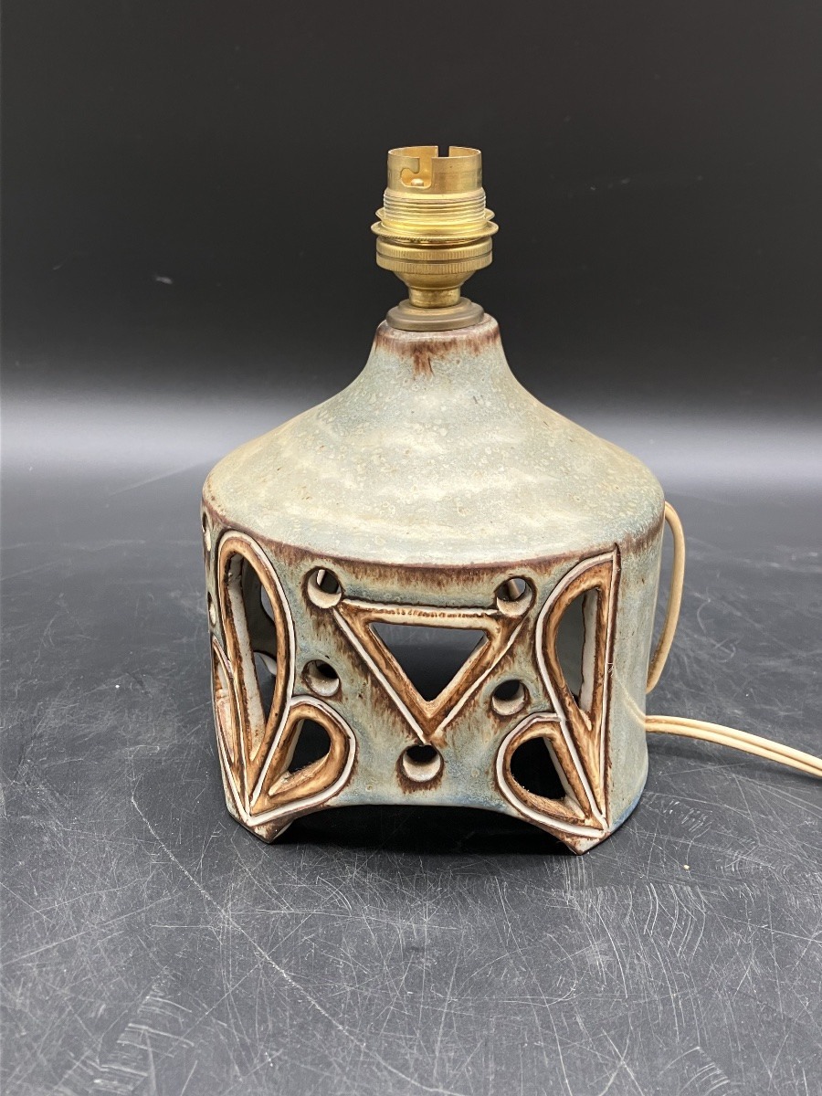 Robert Perot Lamp, Vieux Moulin Vallauris Malarmey, Openwork Ceramic, 1950s-photo-2