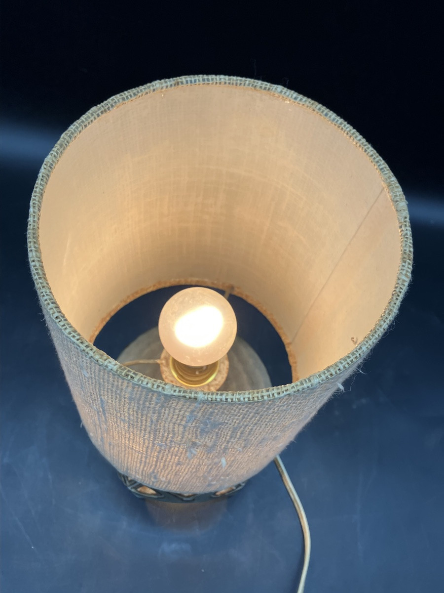 Robert Perot Lamp, Vieux Moulin Vallauris Malarmey, Openwork Ceramic, 1950s-photo-4