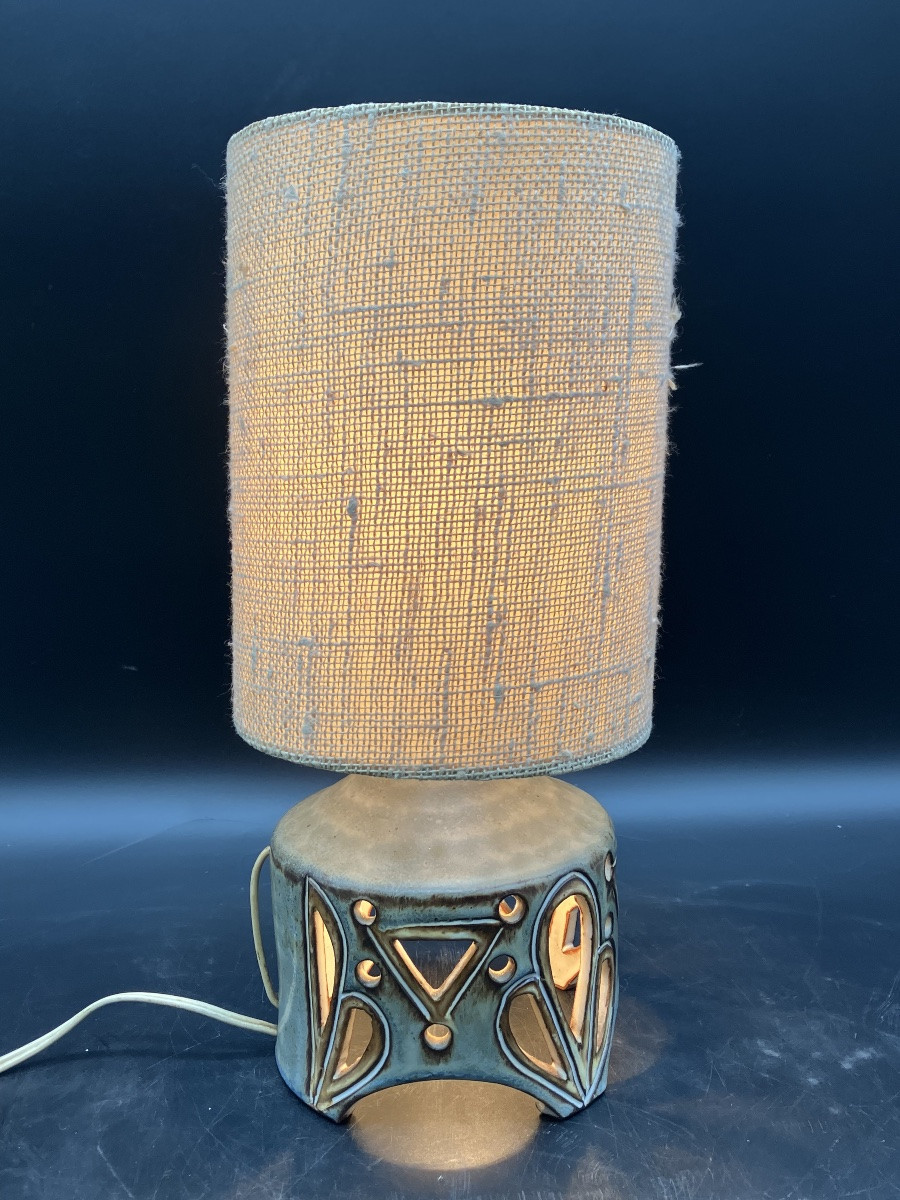 Robert Perot Lamp, Vieux Moulin Vallauris Malarmey, Openwork Ceramic, 1950s-photo-6