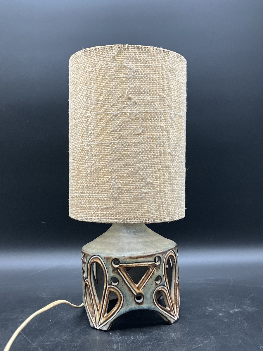 Robert Perot Lamp, Vieux Moulin Vallauris Malarmey, Openwork Ceramic, 1950s-photo-8