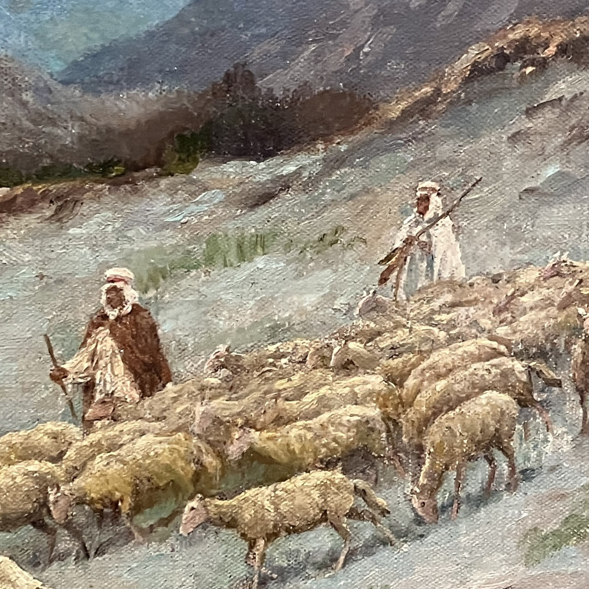 Georges Frederic Rötig, Orientalist; Nomadic Grazing In The High Atlas Mountains; Flock Of Ewes And Sheep-photo-3