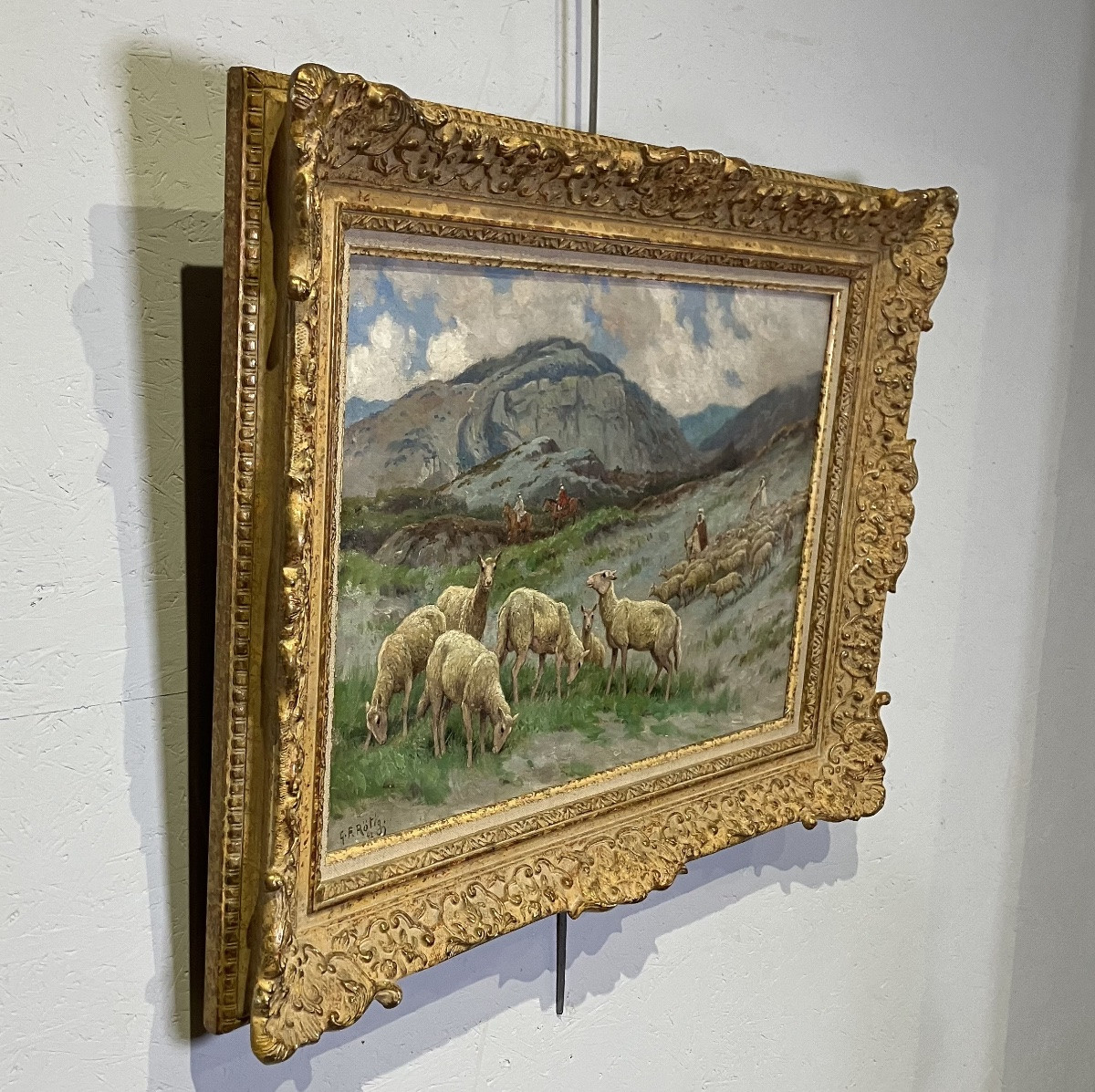 Georges Frederic Rötig, Orientalist; Nomadic Grazing In The High Atlas Mountains; Flock Of Ewes And Sheep-photo-1