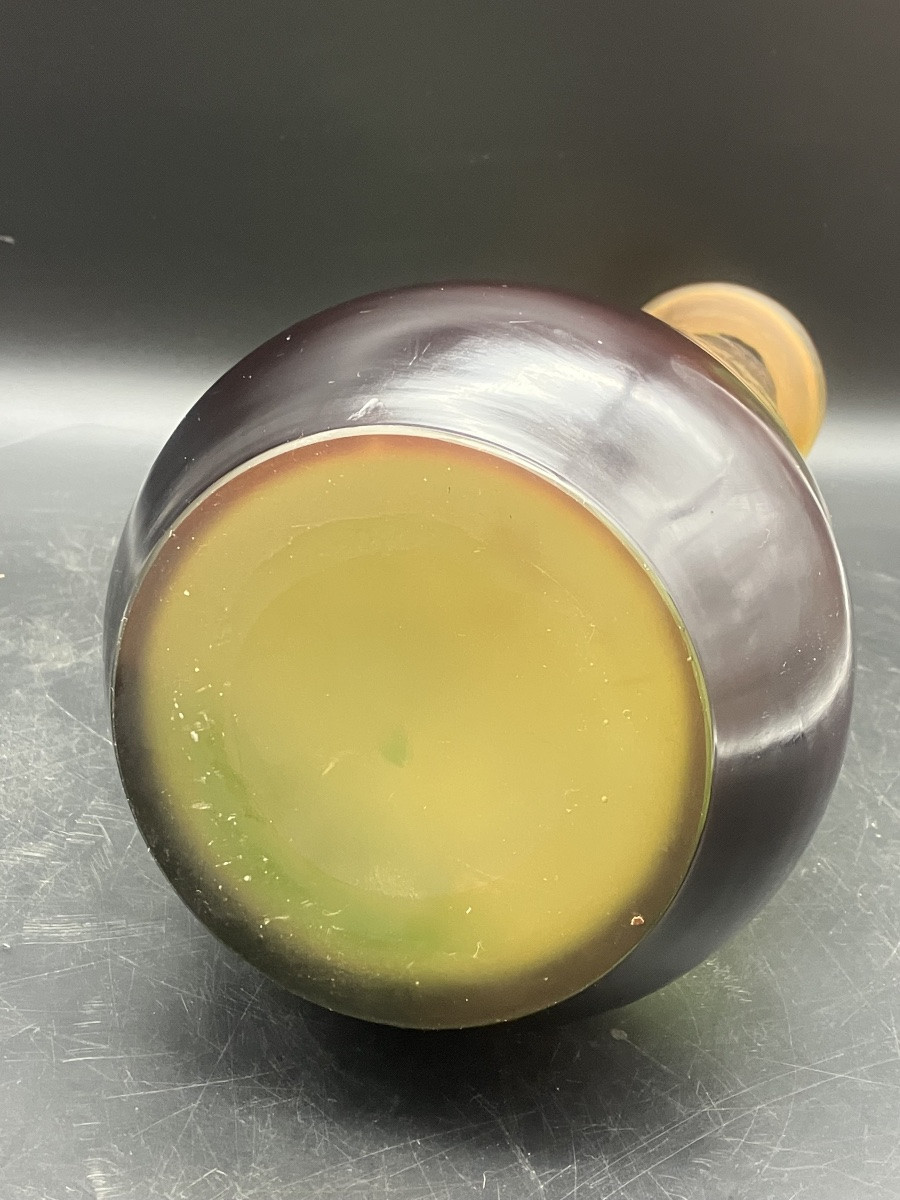 Large Gallé Vase, Lakeside Landscape, 50 Cm, Art Nouveau, Multi-layered Glass, Acid-etched-photo-5