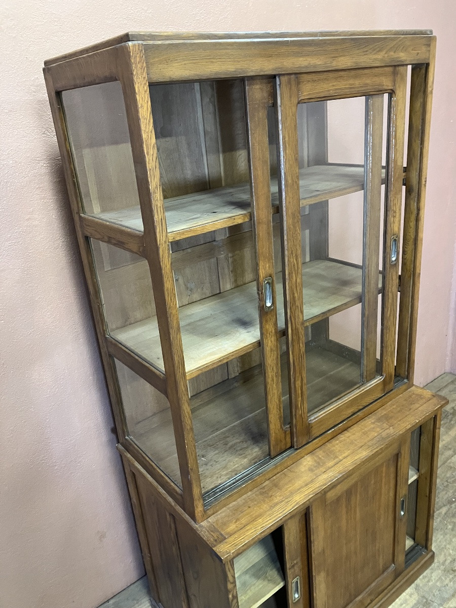 Buffet Portes Coulissantes Meuble De Métier Vitrine -photo-2
